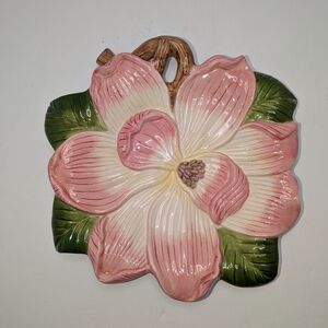 FITZ & FLOYD 1999 Canape Essentials Bountiful Blossoms Magnolia Flower Plate